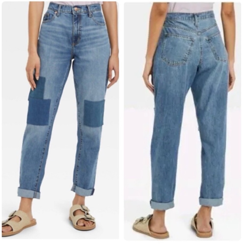 New Universal Thread Patchwork Boyfriend Jeans - image 1